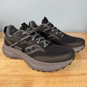 Saucony Ride 15 TR‎ Women's Size 7 Black Charcoal Trail Running Shoes Sneakers